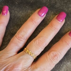 14k Rose Gold Hawaai Plumeria Band SZ 5.75